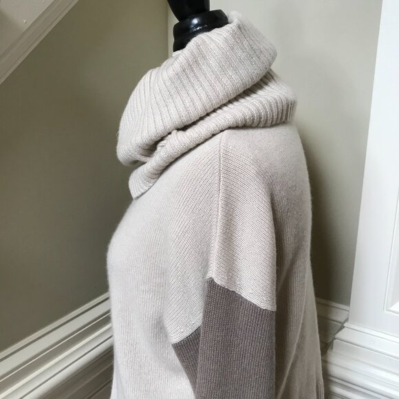 Naadam Wool Cashmere Cowl Neck Sweater Womens Medium Brown Long Sleeve Pullover - Picture 9 of 11